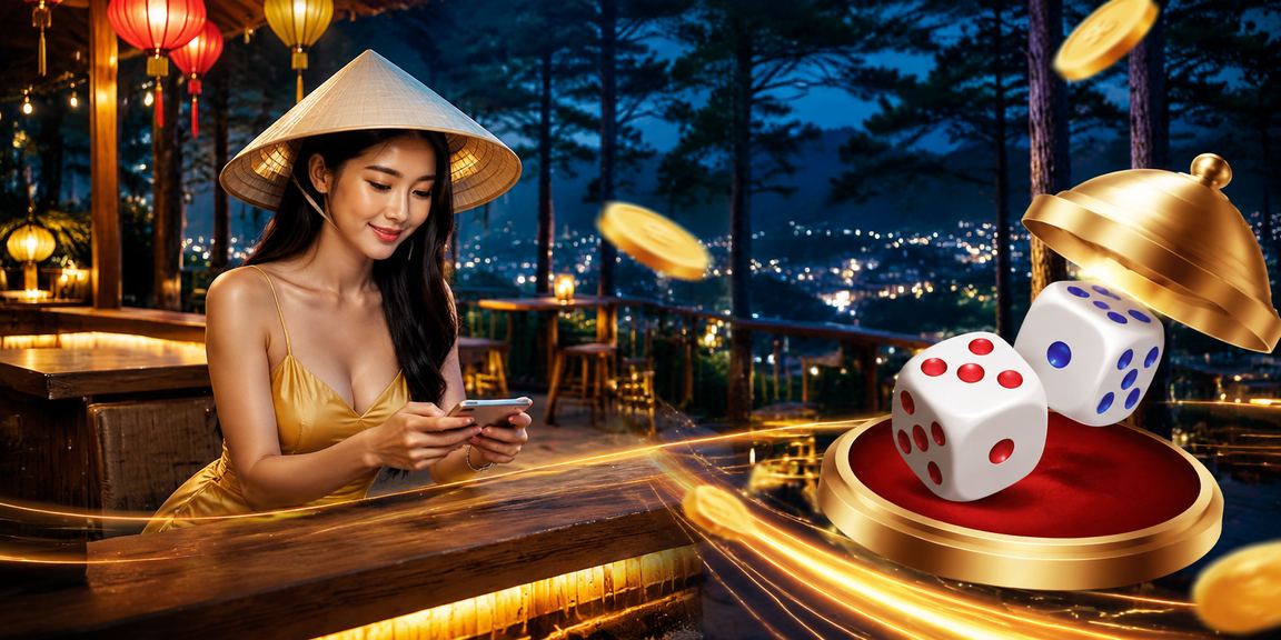 Trò chơi tài xỉu với xúc xắc và nón lá Việt Nam tại Đà Lạt